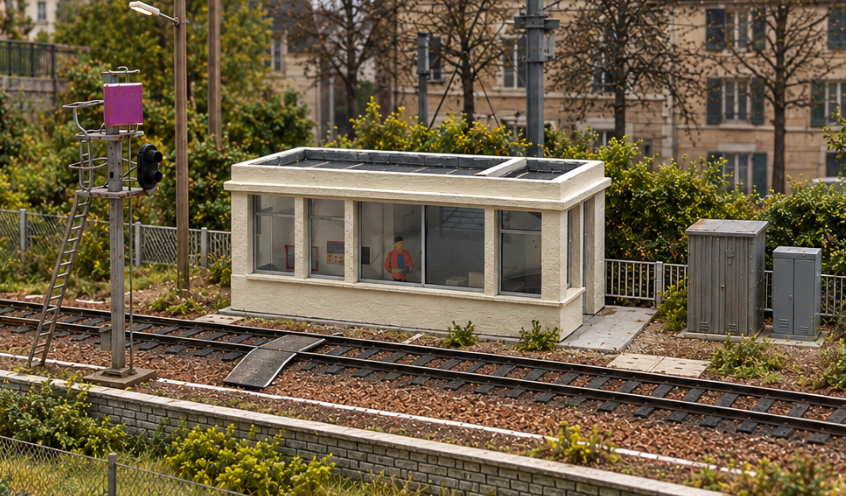 Poste d’aiguillage « ras le sol » – HO 1/87