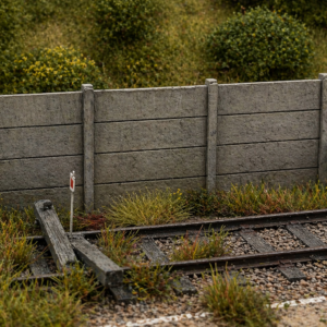 Palissade en plaques béton HO 1/87 maquette Bastrains en bord de voie SNCF
