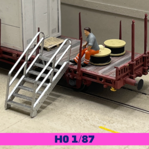 Escaliers d’accès wagon HO 1/87 en lot de 3 pour maquette ferroviaire