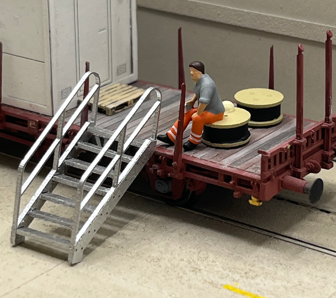 Escaliers d’accès wagon HO 1/87 en lot de 3 pour maquette ferroviaire