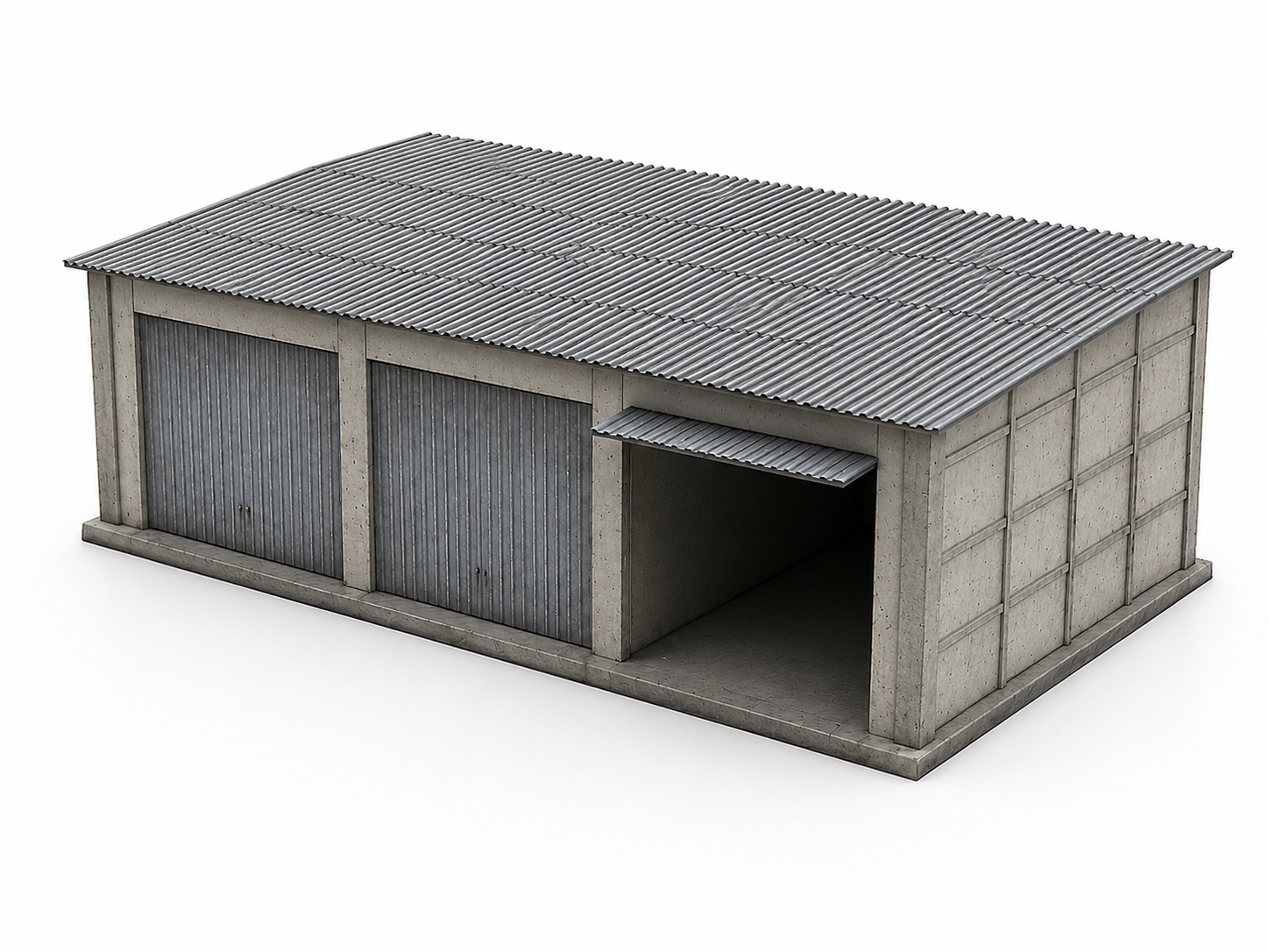 Garage préfabriqué béton HO Bastrains – kit maquette urbaine à monter