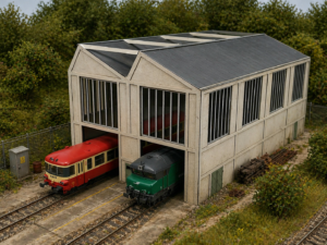 Atelier de levage SNCF miniature à l’échelle HO 1/87