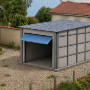 etit garage préfabriqué béton HO Bastrains – kit maquette urbaine à monter