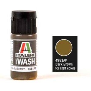 Flacon de wash acrylique brun foncé Italeri 4951AP avec nuancier de la teinte