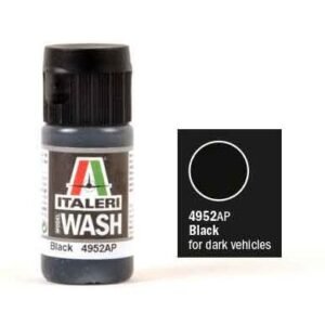 Flacon de wash acrylique noir Italeri 4952AP avec nuancier de la teinte