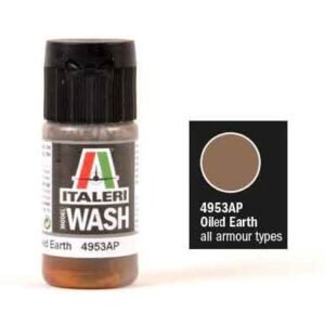 Flacon de wash acrylique terre grasse Italeri 4953AP avec nuancier de la teinte